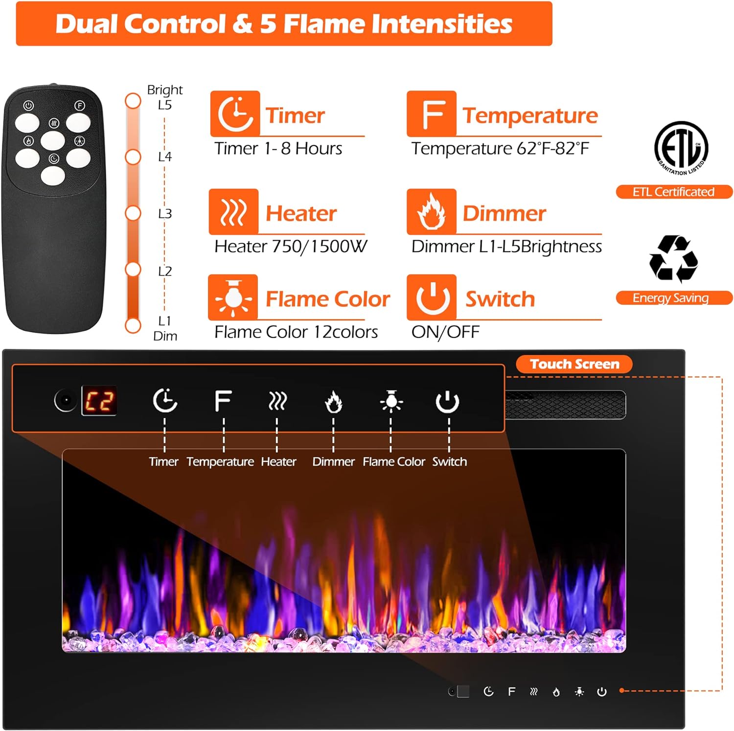 BETELNUT Electric Fireplace